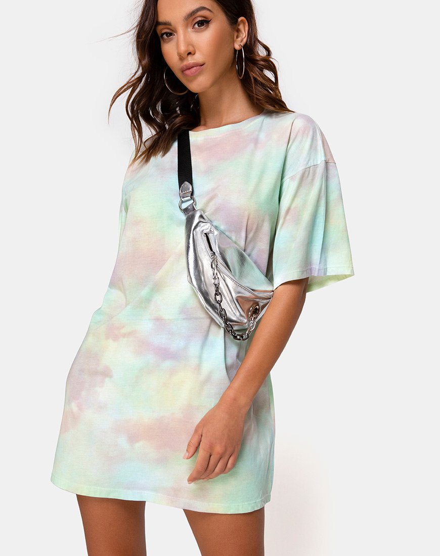 Sunny Kiss Tee Dress in tinta unita pastello