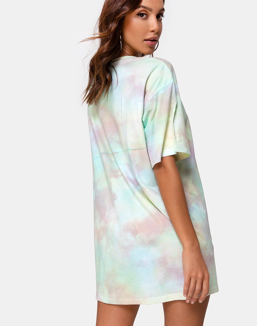 Sunny Kiss Tee Dress in tinta unita pastello