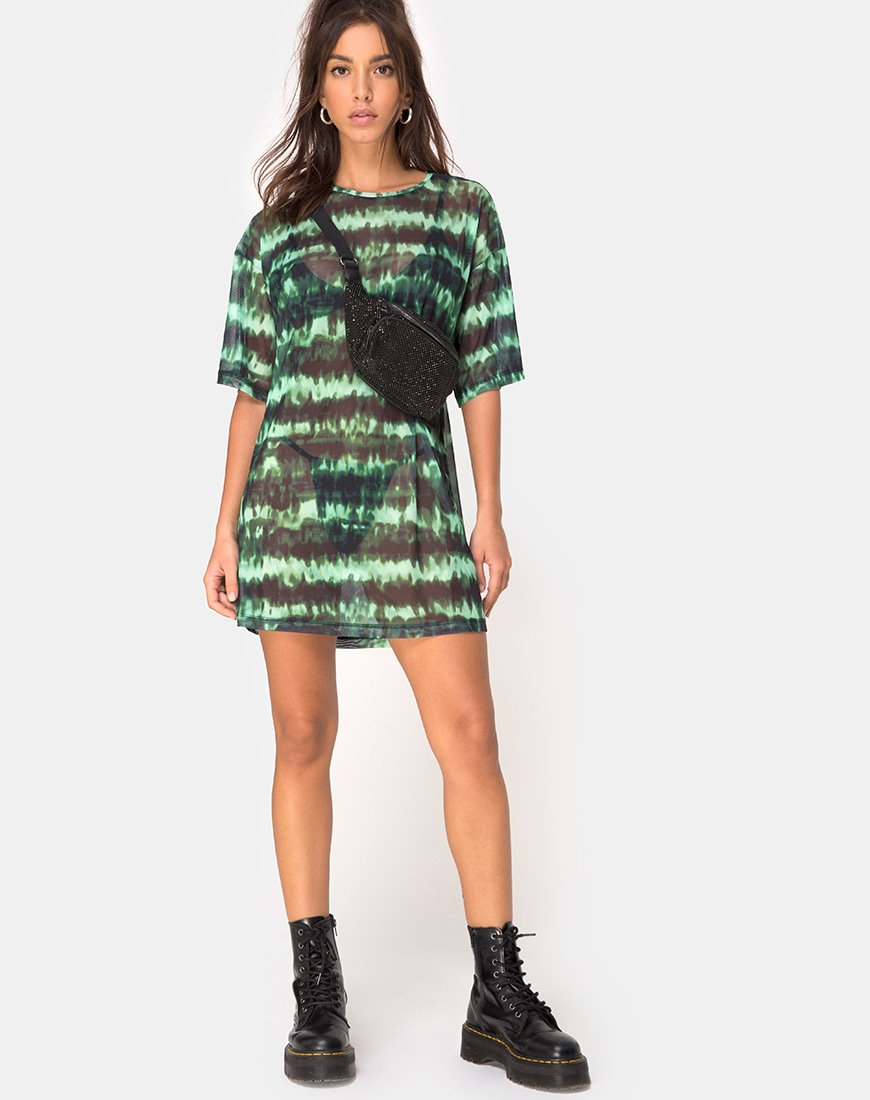 Immagine della t-shirt Sunny Kiss in maglia turchese tie dye