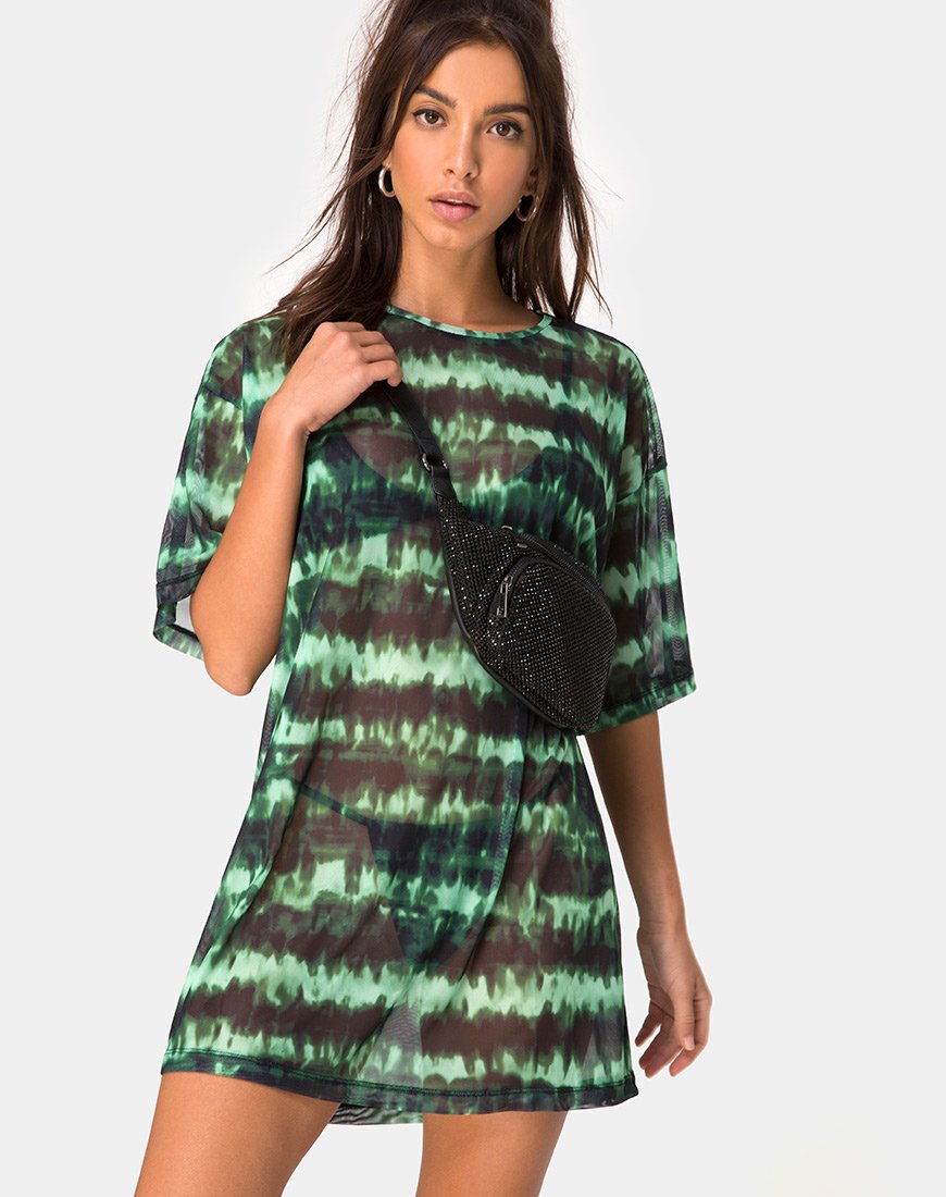 Immagine della t-shirt Sunny Kiss in maglia turchese tie dye