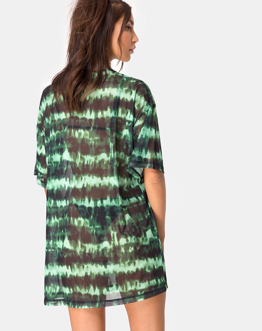 Maglietta Sunny Kiss in maglia turchese tie dye