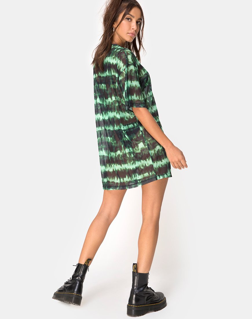 Immagine della t-shirt Sunny Kiss in maglia turchese tie dye
