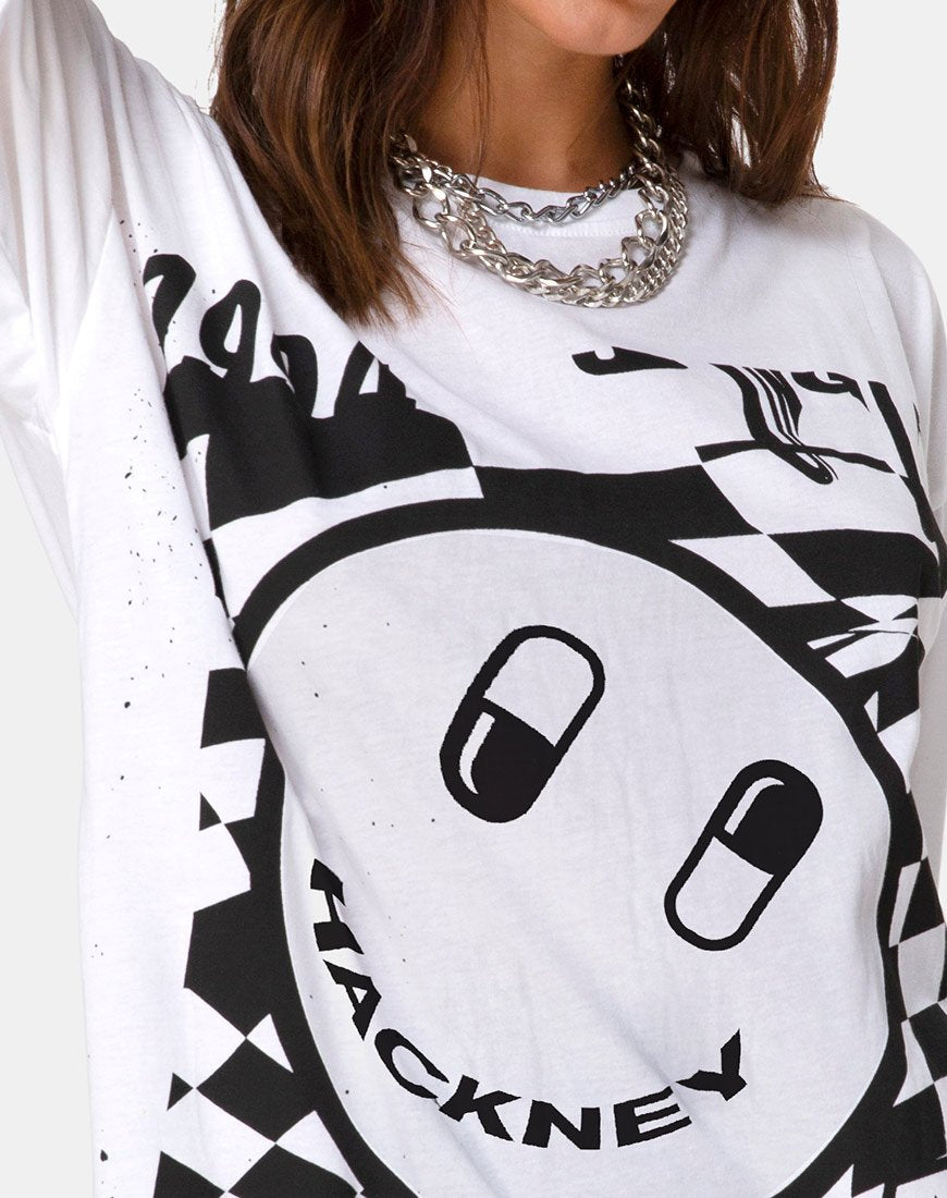 Immagine di Sunny Kiss Tee in bianco con Dream Scape nero