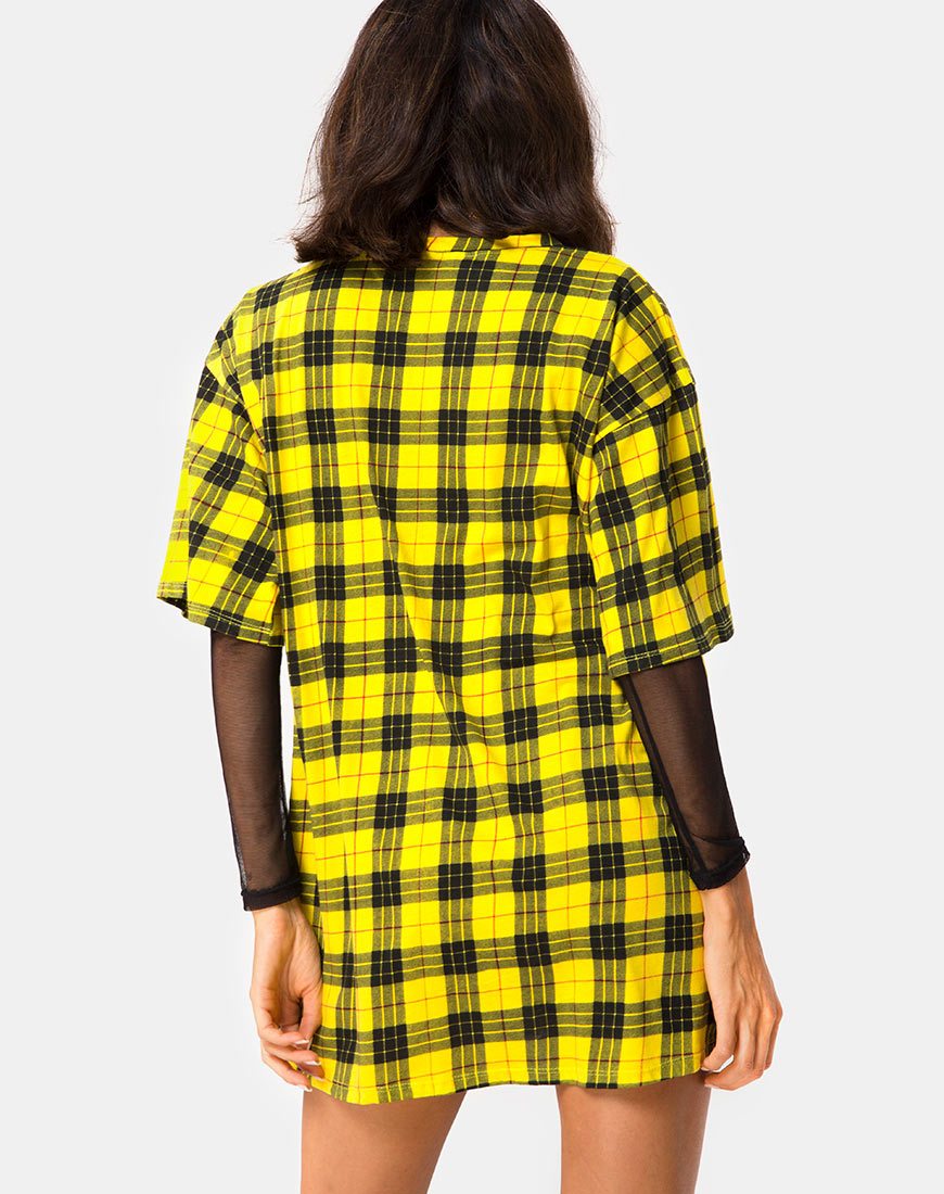 Abito Sunny Kiss in plaid invernale giallo
