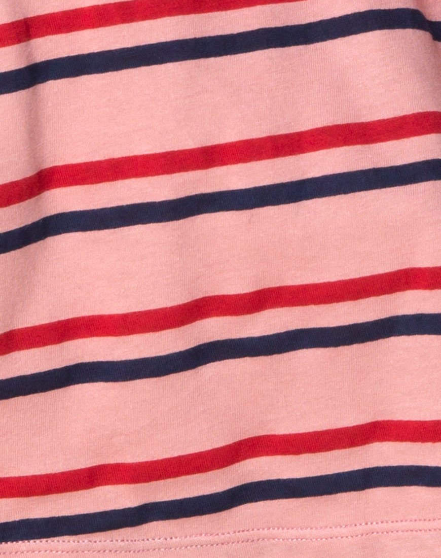 Immagine di Super Cropped Tee a righe anni '70 Rosa Orizzontale
