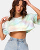 Immagine di Super Crop Tee in colori pastello Tie Dye
