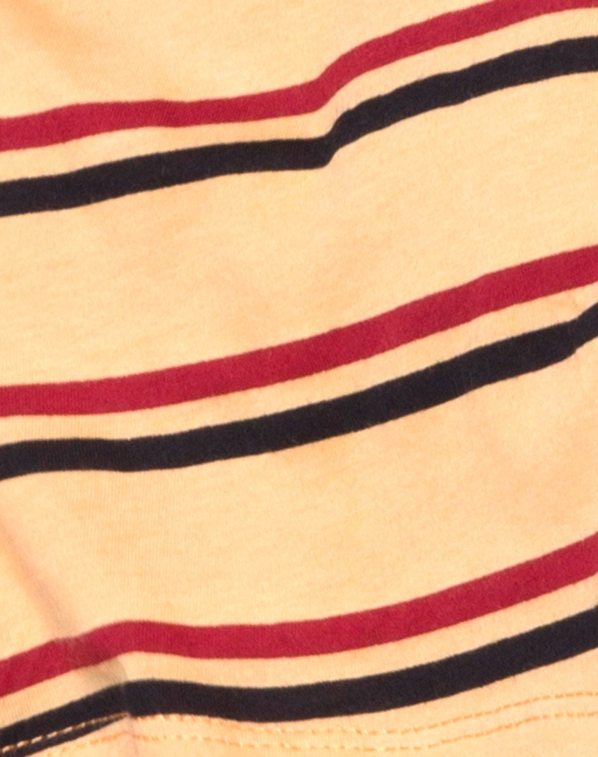 Immagine di Super Cropped Tee a strisce orizzontali senape anni '70