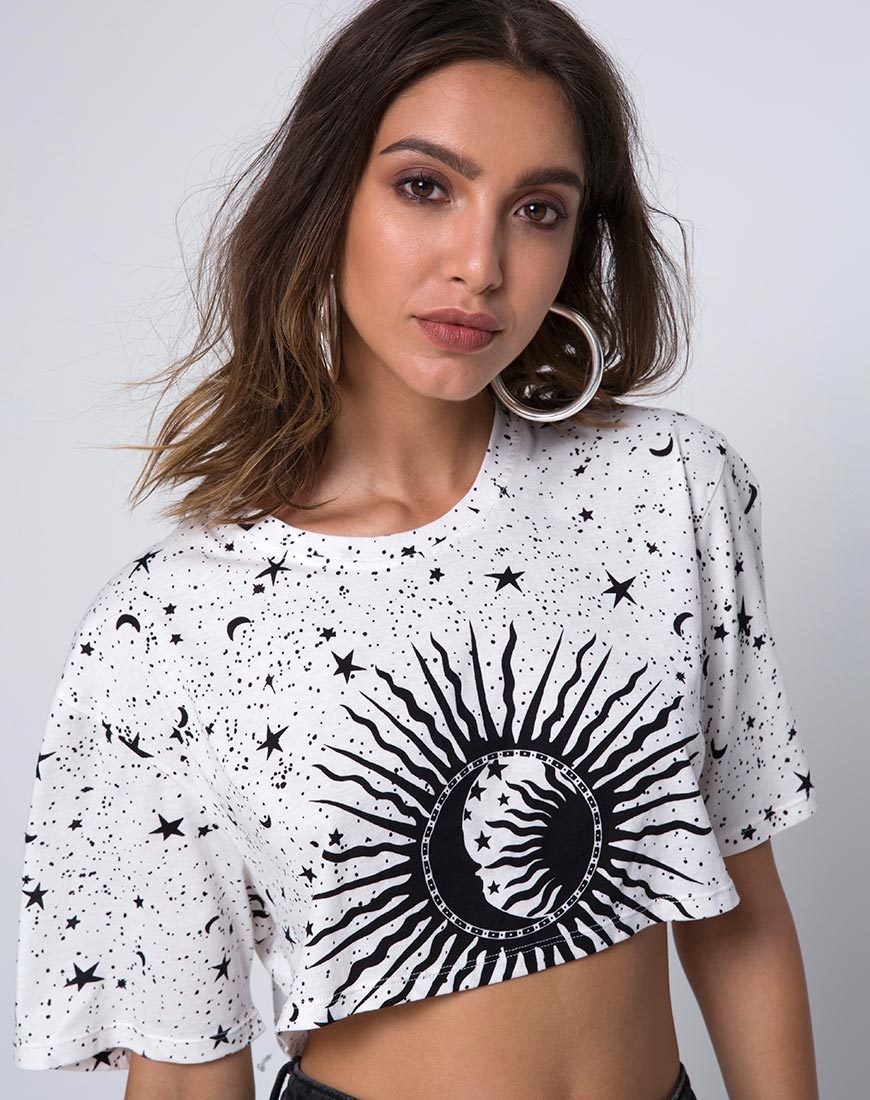 Super t-shirt cropped in bianco Cosmo