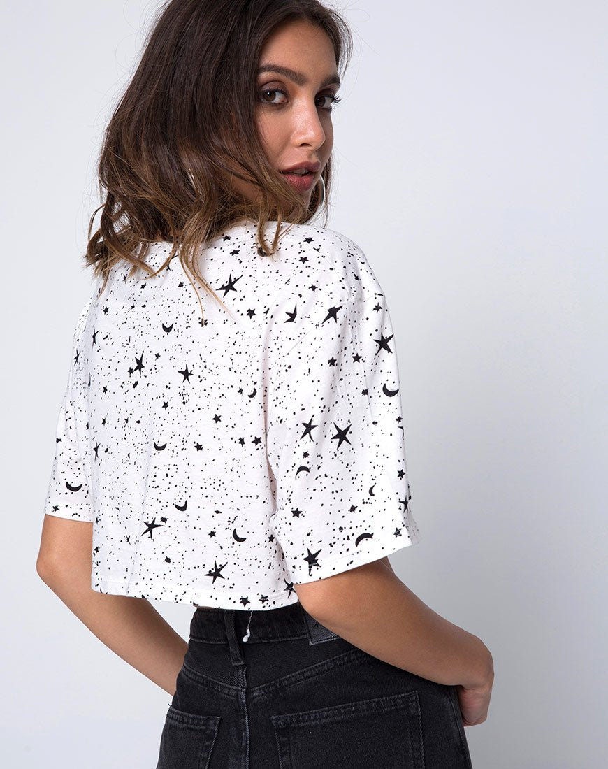 Super t-shirt cropped in bianco Cosmo
