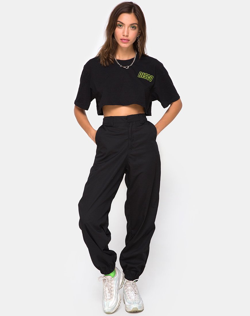 Immagine di Super Cropped Black Tee in Disco Embro