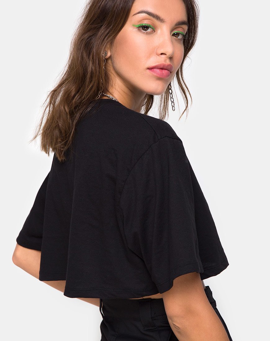 Immagine di Super Cropped Black Tee in Disco Embro