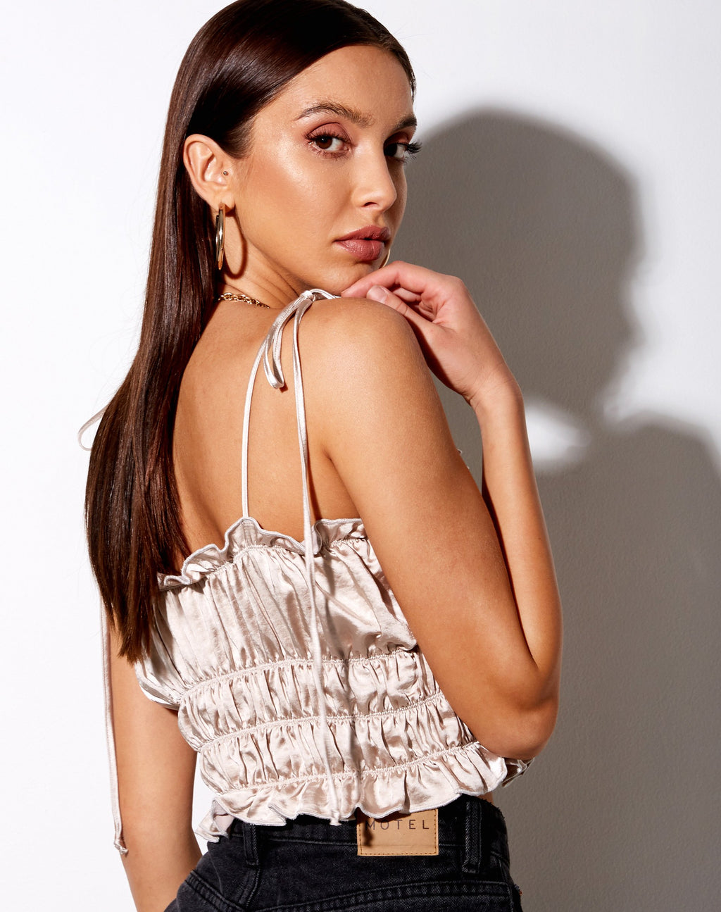 Top Silvia Cami in raso Champagne