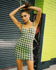 Immagine di Farzi Bodycon Dress in verde e viola Check