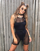 Immagine di Acro Unitard in mesh nero