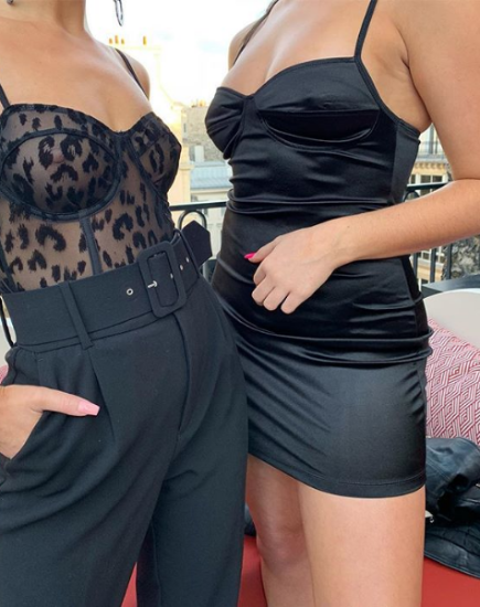 Immagine di Leta Bodycon Dress in raso nero