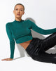 immagine di Tadita Crop Top in crepe verde foresta