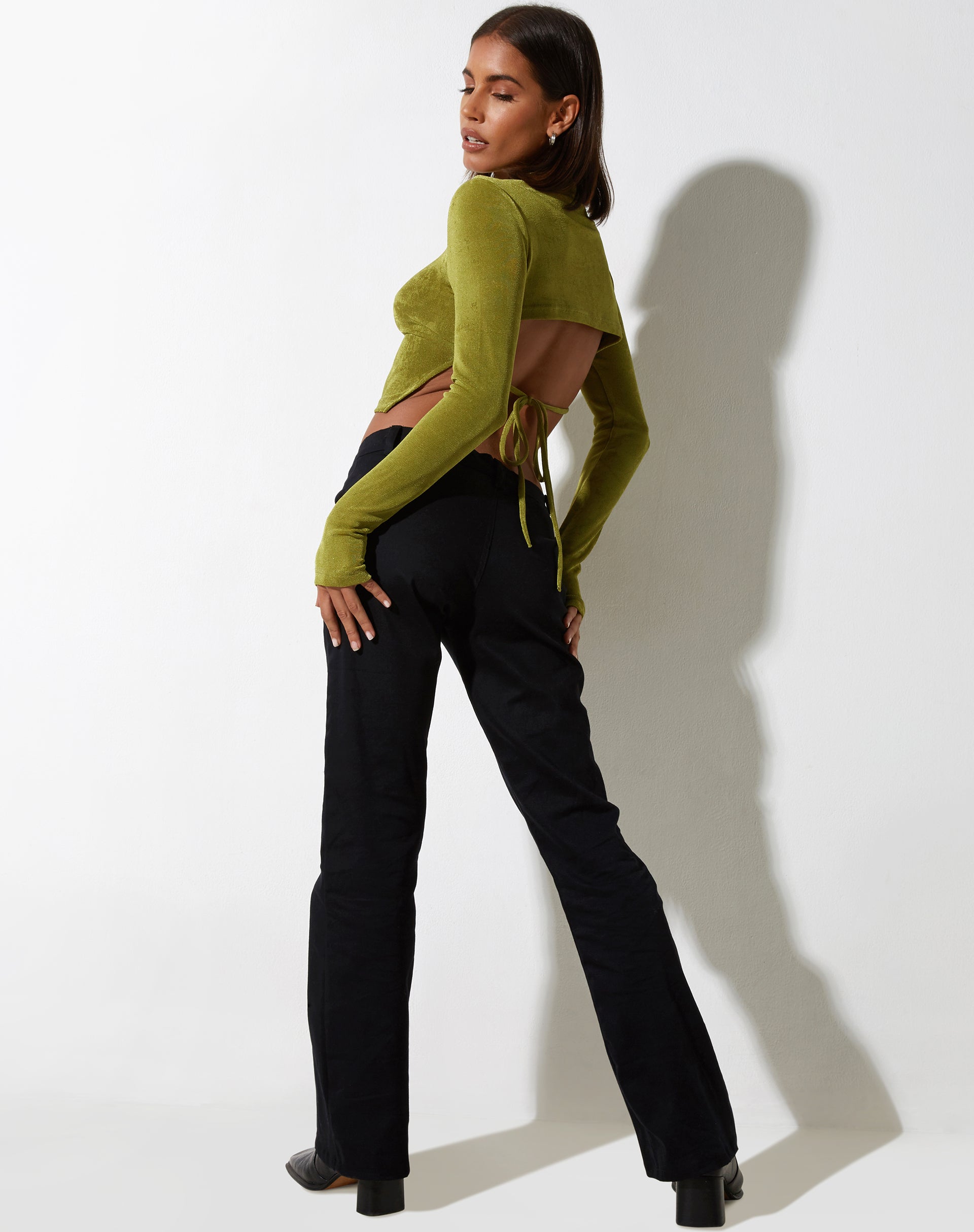 immagine di Tadita Crop Top in Crepe Lime