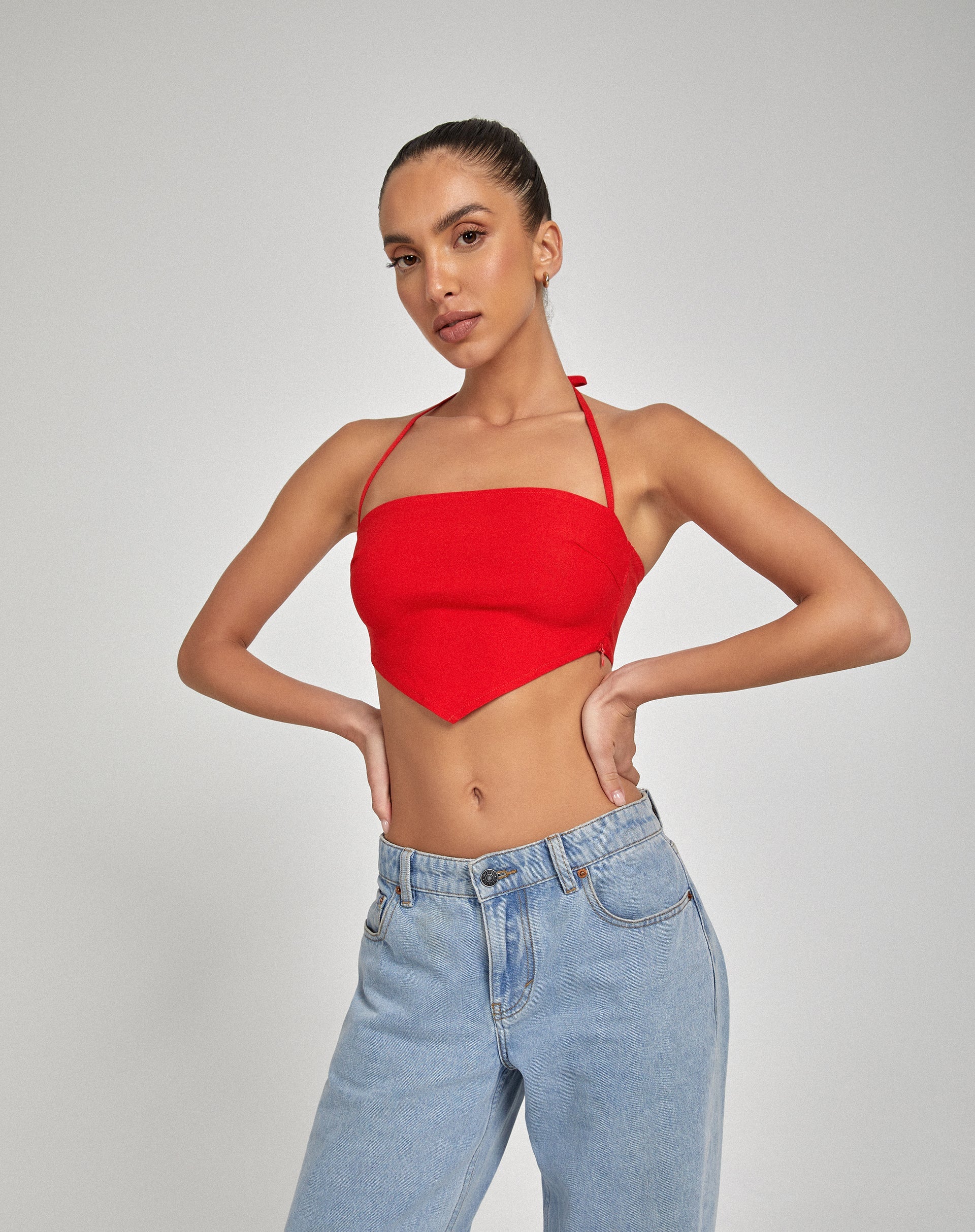 Crop Top Taina in rosso sartoriale