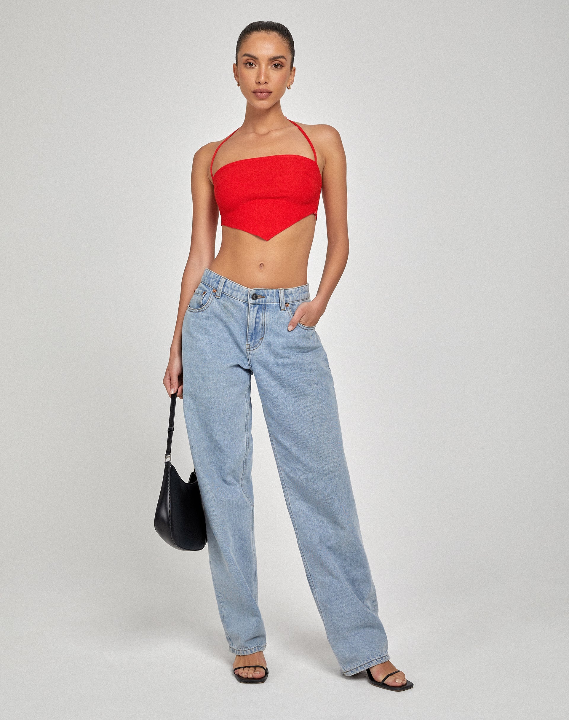 Crop Top Taina in rosso sartoriale