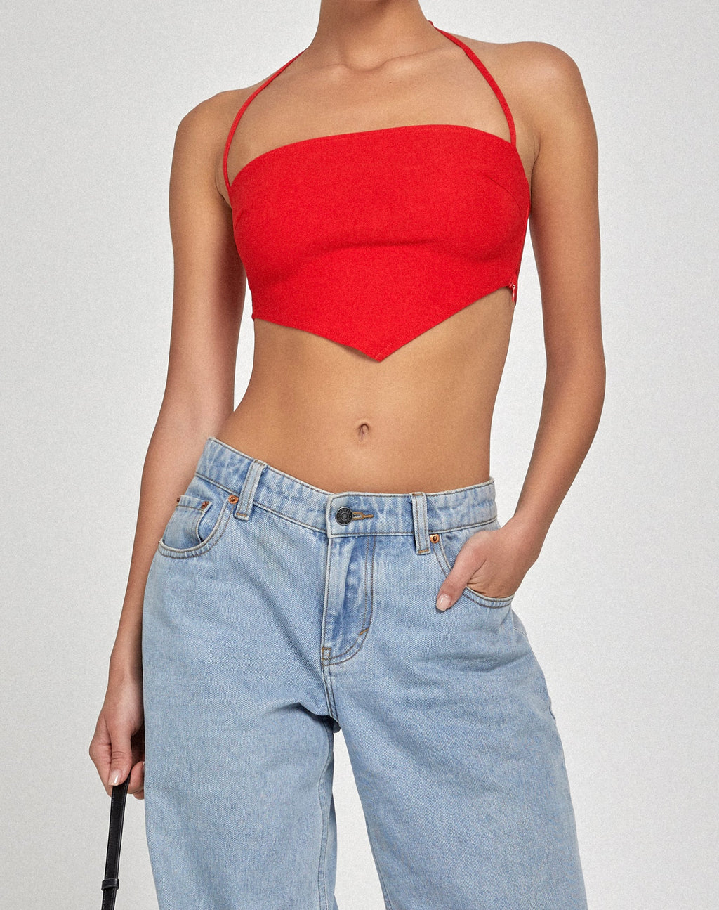 Crop Top Taina in rosso sartoriale