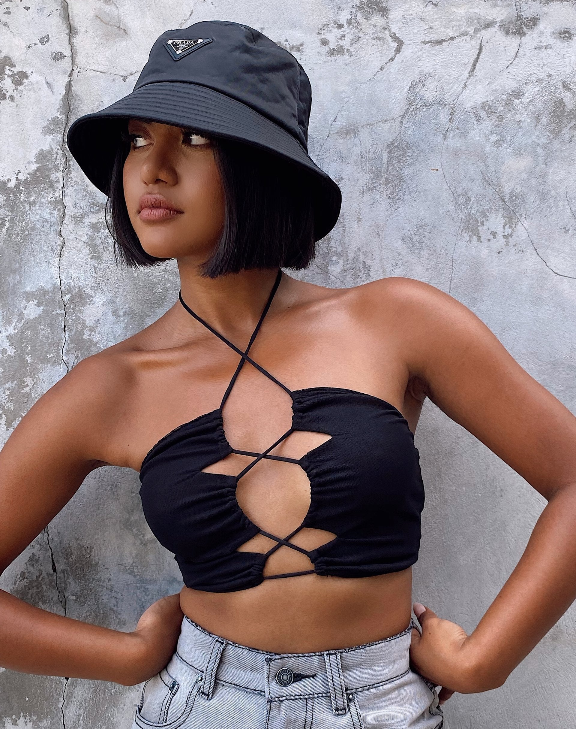 Immagine di Taka Crop Top in rete nero