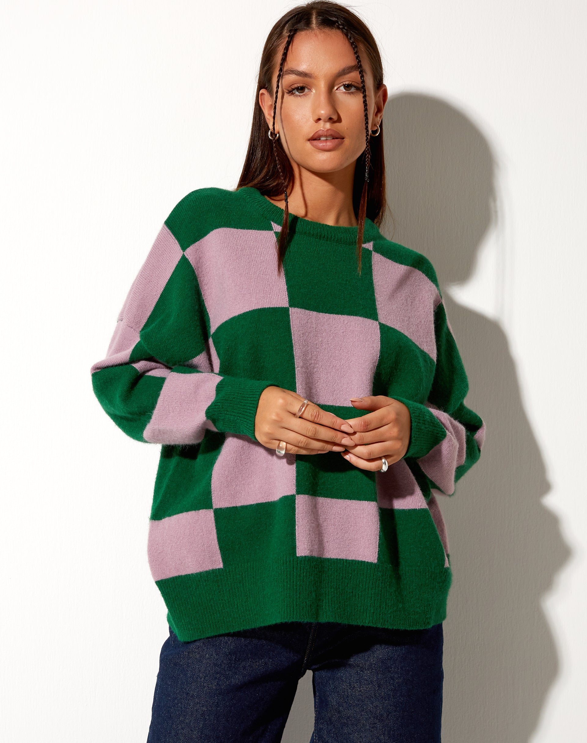 Immagine della felpa Tamari in rosa e verde