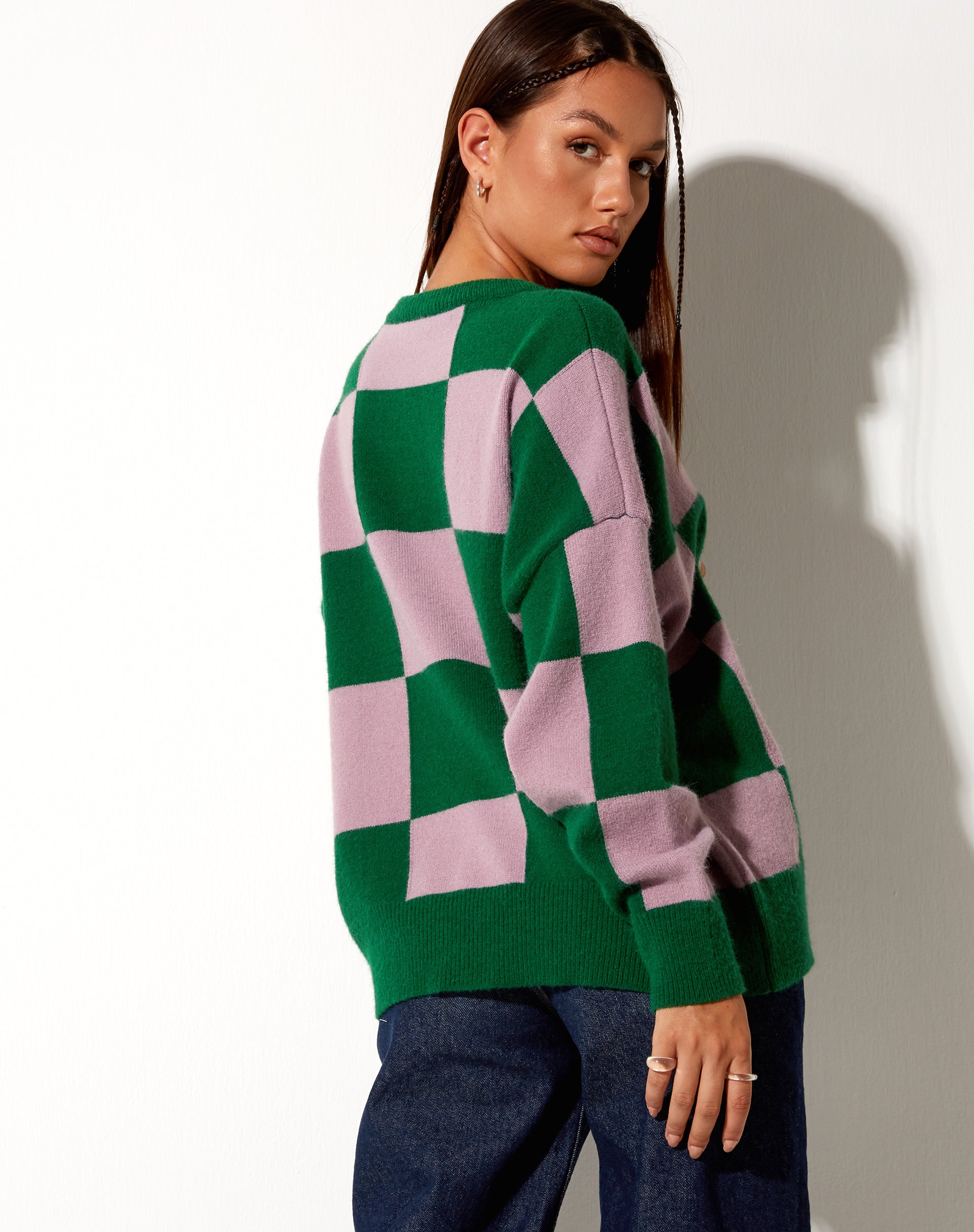 Immagine della felpa Tamari in rosa e verde