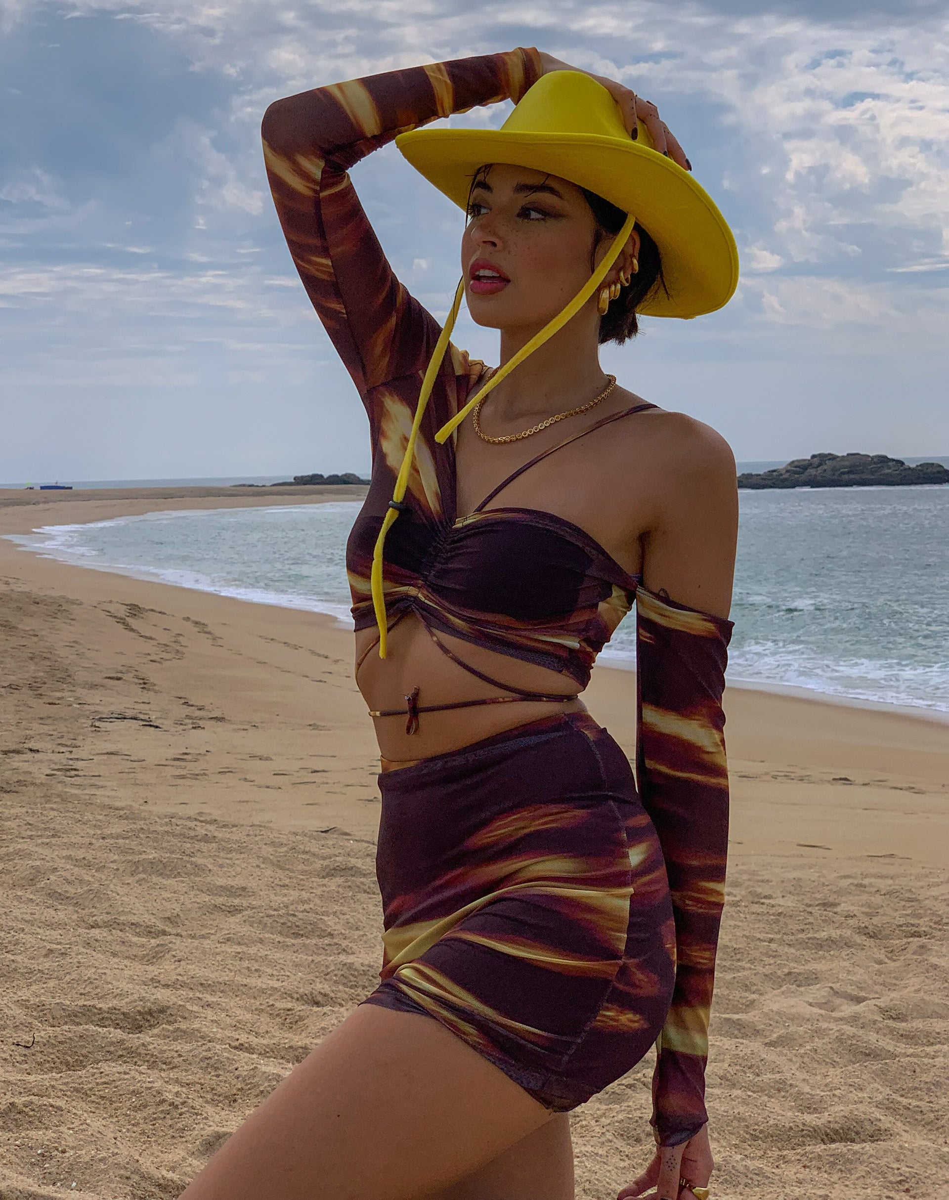 Immagine di MOTEL X IRIS Tapi Crop Top in Bleach Drip