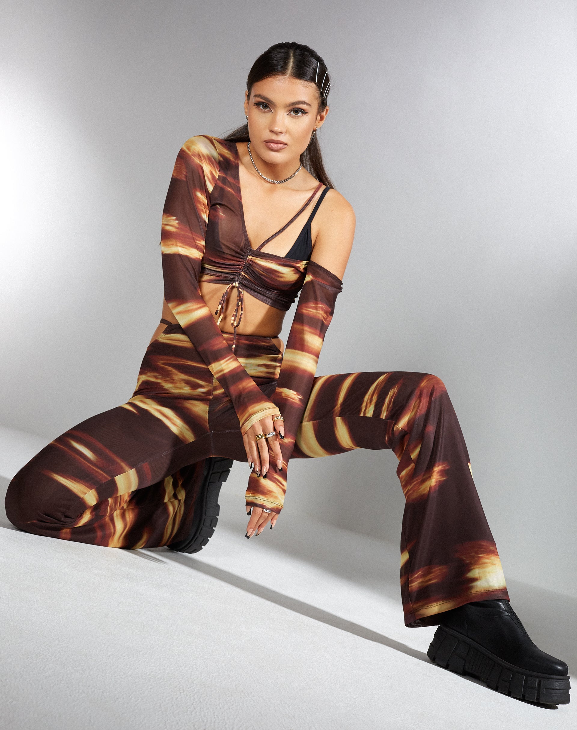 Immagine di MOTEL X IRIS Tapi Crop Top in Bleach Drip