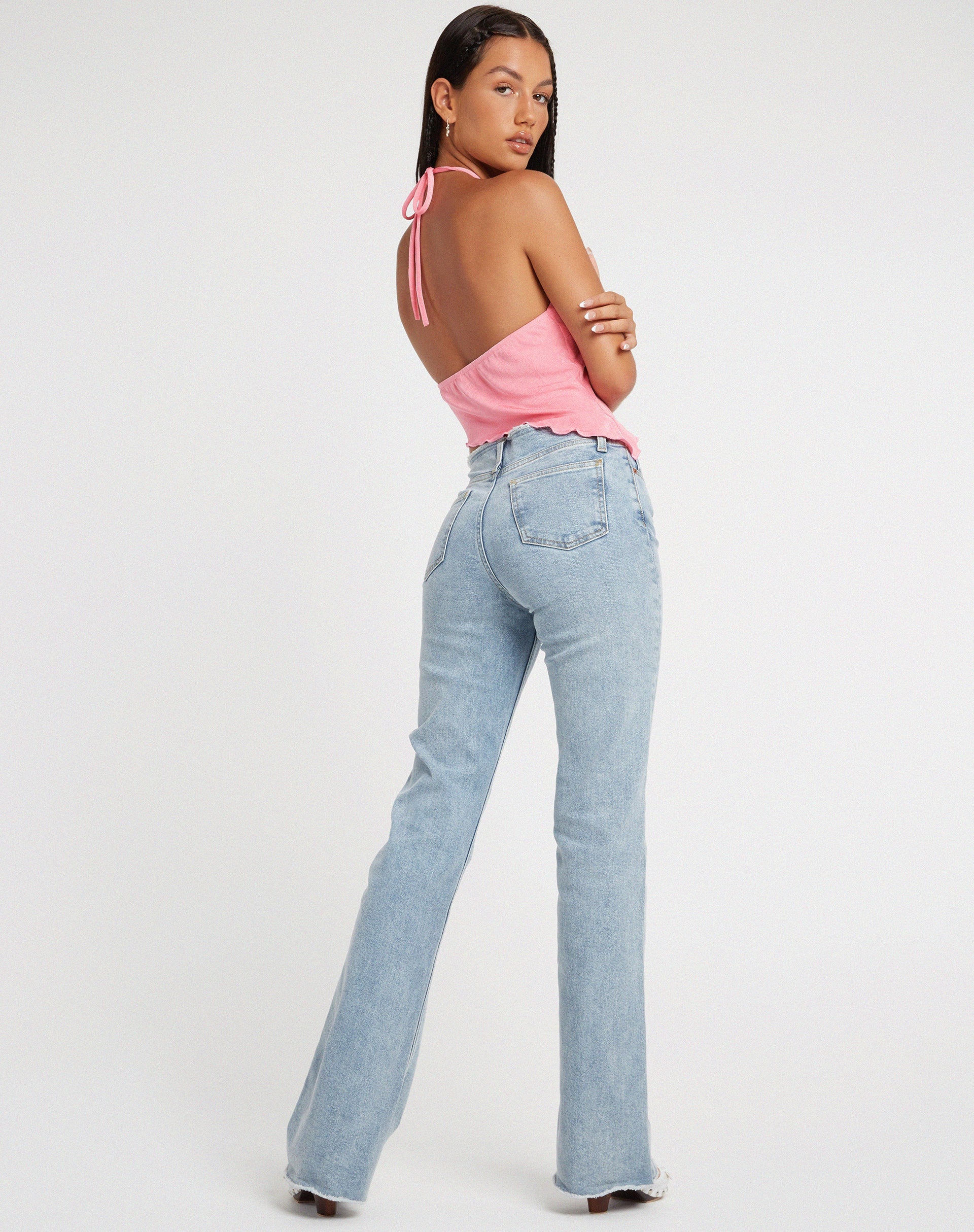 immagine di Tarkip Crop Top in crepe rosa