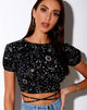Immagine di Tasya Crop Top in Nero Astro