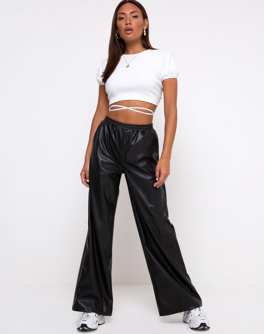 Immagine di Tasya Crop Top a coste bianco