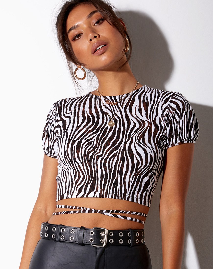 Immagine di Tasya Crop Top in Zebra Vertical