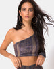 Immagine di Tatiana Top in Velluto Marrone Serpente