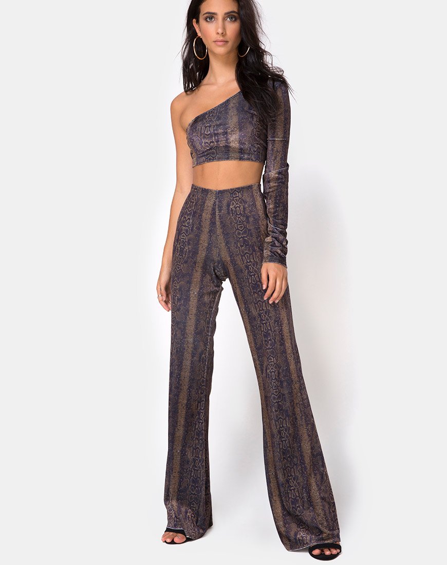 Immagine di Tatiana Top in Velluto Marrone Serpente