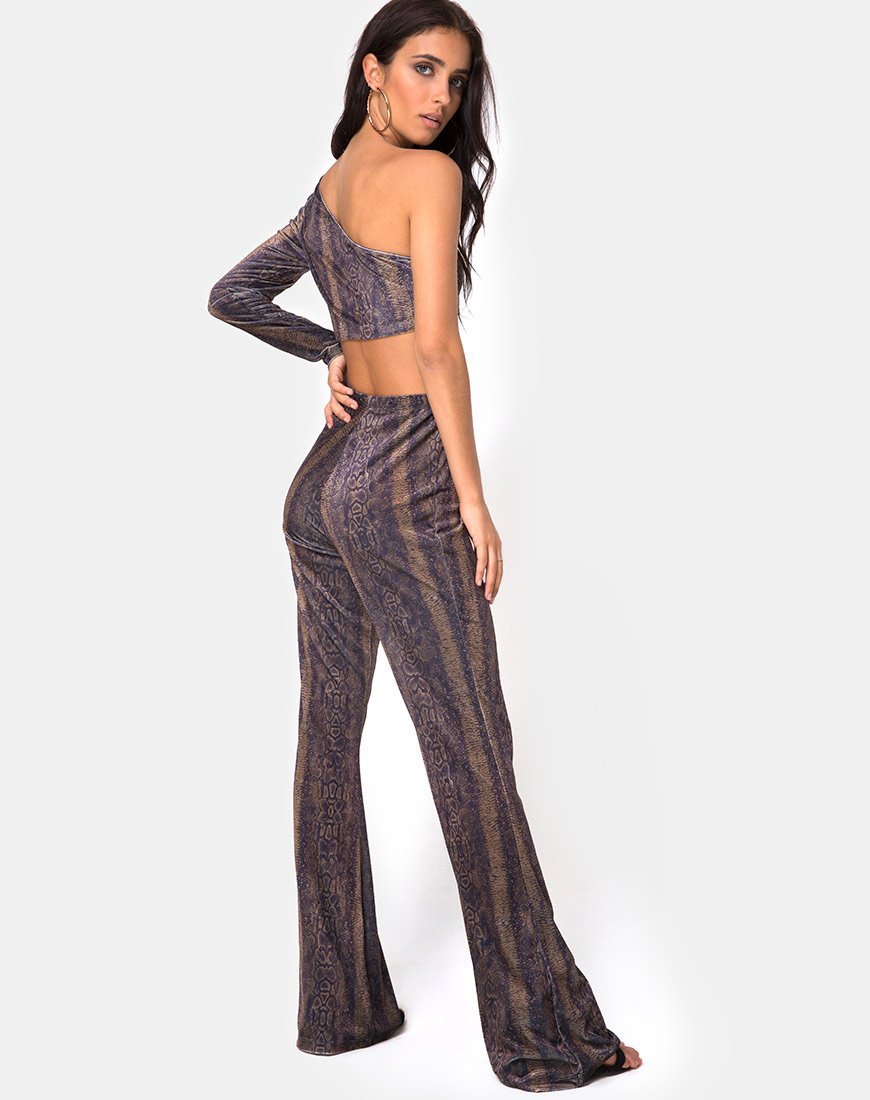 Immagine di Tatiana Top in Velluto Marrone Serpente
