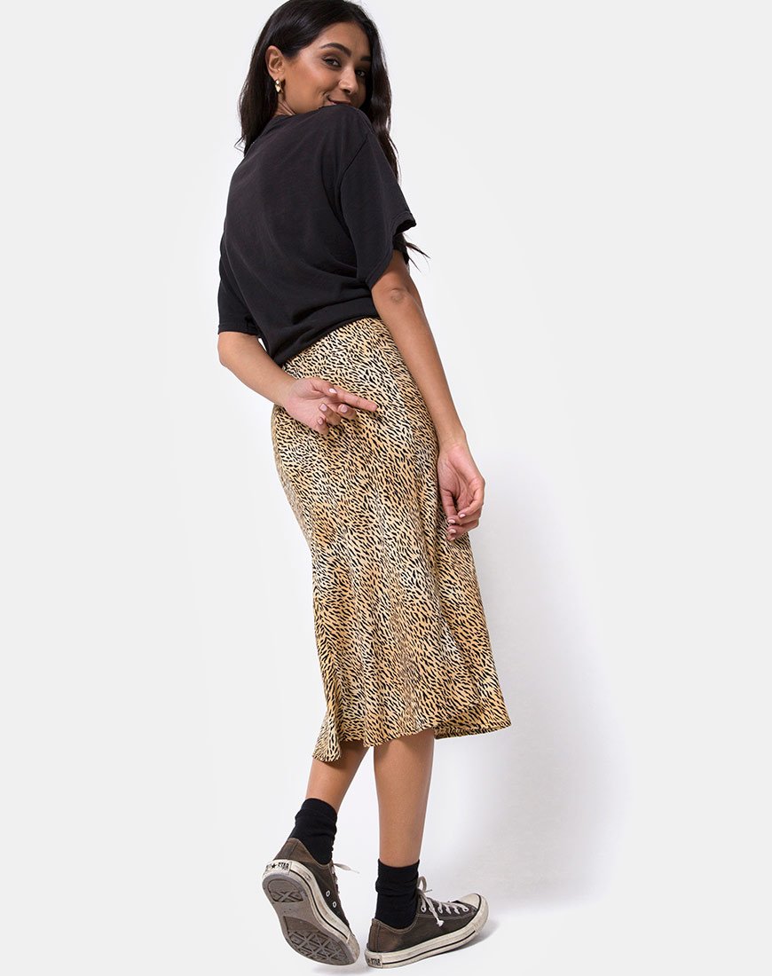 Immagine di Tauri Midi Skirt in mini tigre marrone