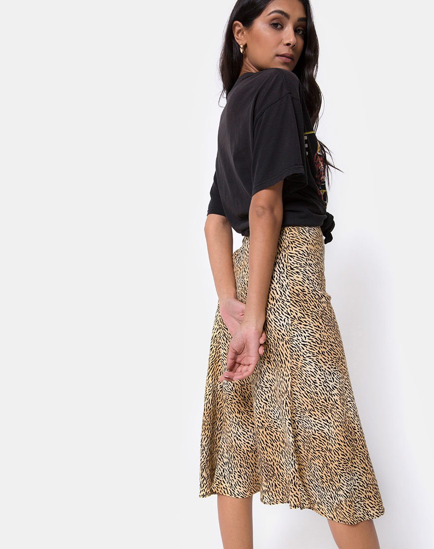 Immagine di Tauri Midi Skirt in mini tigre marrone