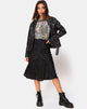 Immagine di Tauri Midi Skirt in Satin Rose Nero