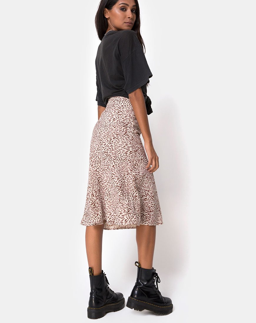 Gonna midi Tauri in Safari Taupe