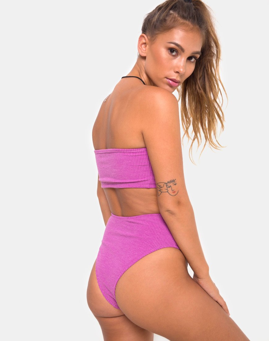Immagine di Taya Bikini Bottom in Crinkle Rib Violet