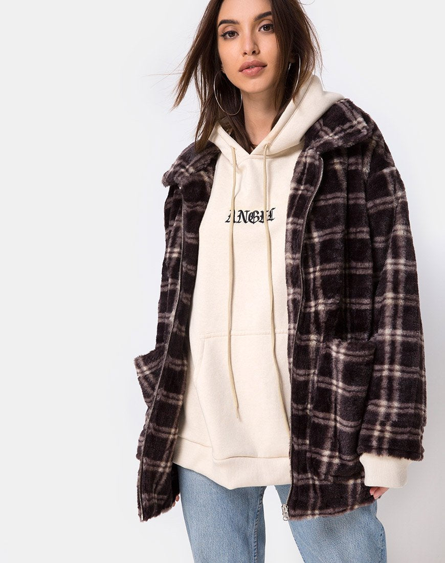 Immagine del cappotto Teddy in marrone Match Check