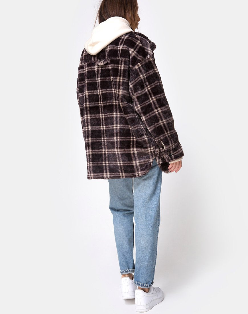 Immagine del cappotto Teddy in marrone Match Check