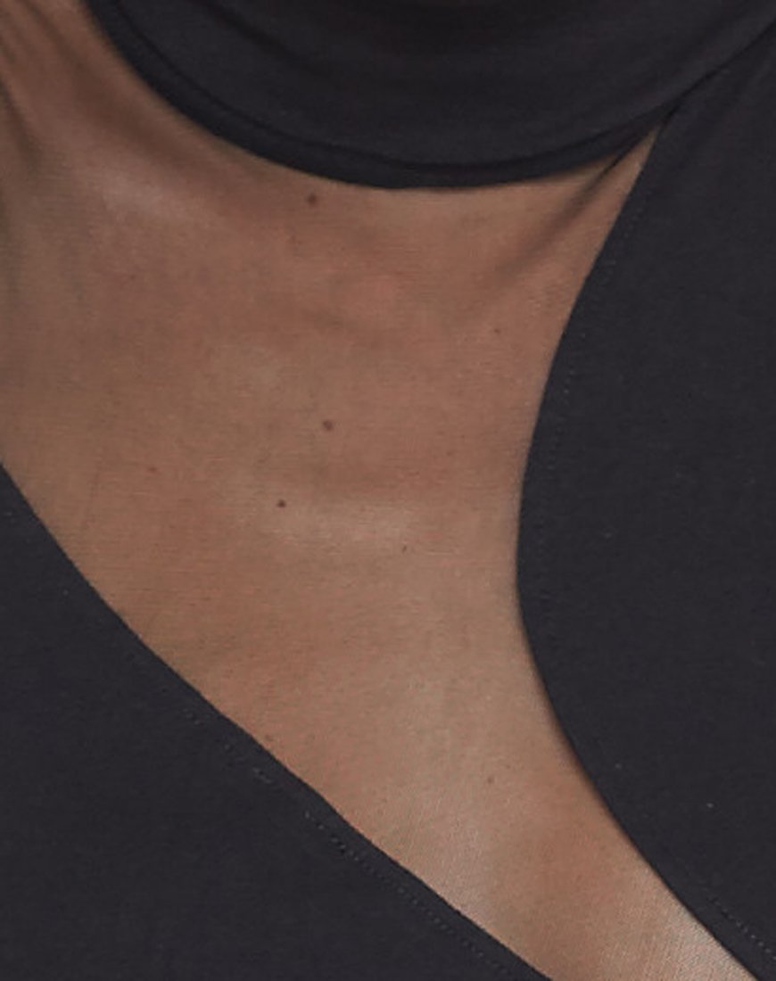 Immagine di Motel Tempo Mesh Panel Crop Top in nero