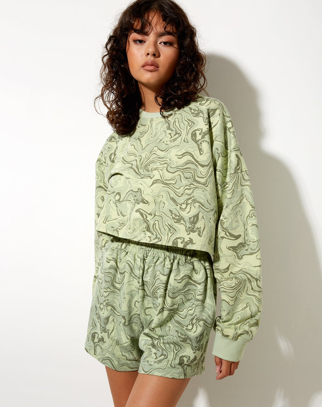 Crop Top Fawly in verde marmo