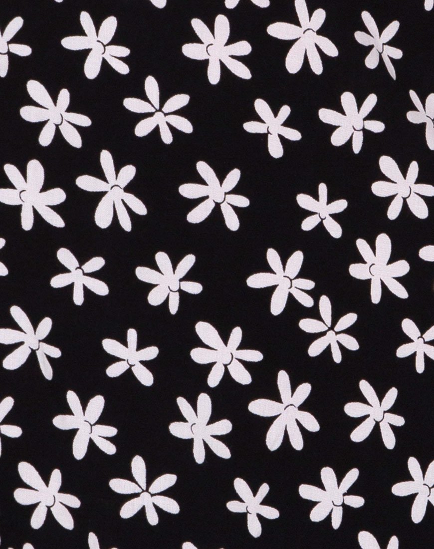 Immagine di Thalia Babydoll Dress in bianco e nero anni '90 Daisy
