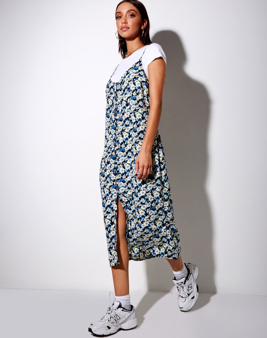 Vestito midi Theda in blu aster
