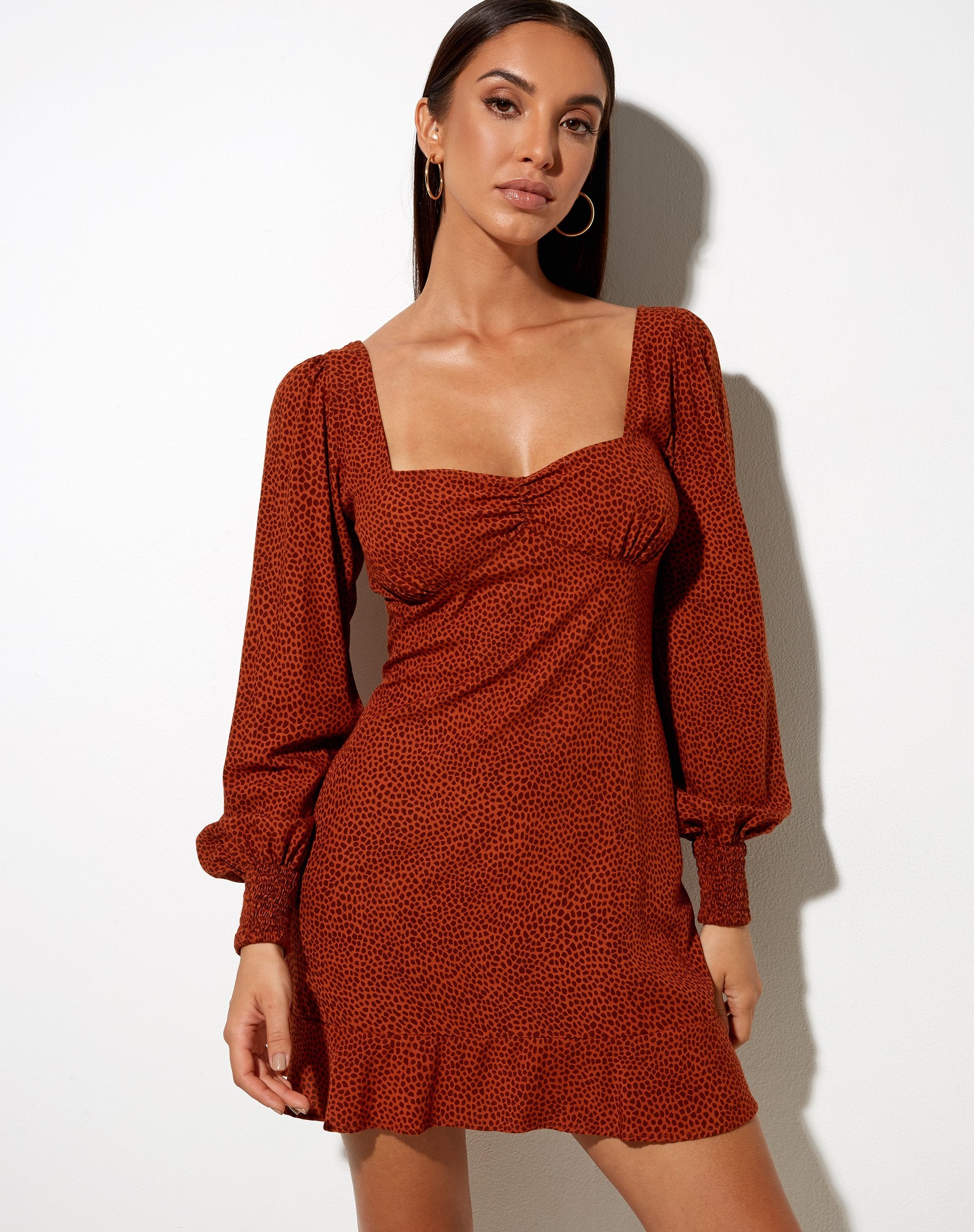 Immagine di Tielo Mini Dress in Mini Croc Brown