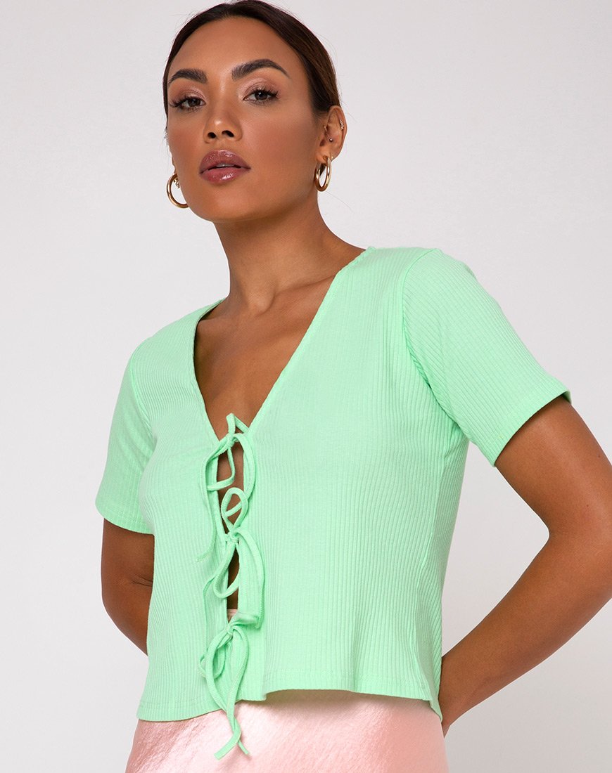 Top Tiery in costina neo menta