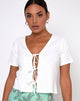 Immagine di Tiery Crop Top a costine Avorio